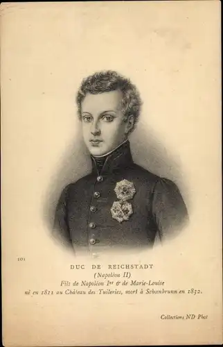 Künstler Ak Herzog von Reichstadt, Napoleon II, Portrait