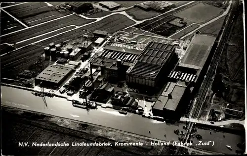 Ak Krommenie Zaanstad Nordholland Niederlande, N.V. Nederlandsche Linoleumfabriek, Fabrik Zuid