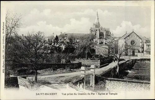 Ak Saint Maixent l’École Deux Sèvres, Eglise et Temple