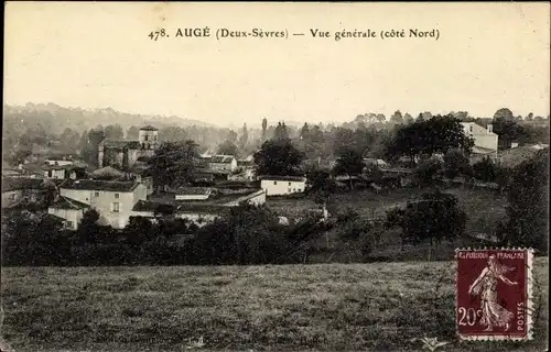 Ak Augé Deux Sèvres, Vue générale