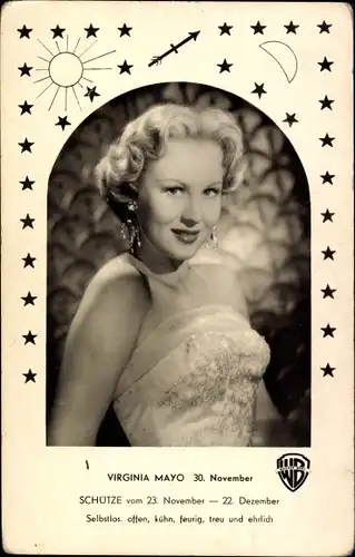 Ak Schauspielerin Virginia Mayo, Portrait