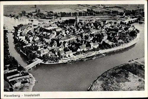 Ak Havelberg in Sachsen Anhalt, Blick auf die Inselstadt