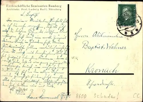 Ak Bamberg in Oberfranken, Erzbischöfliche Seminarien