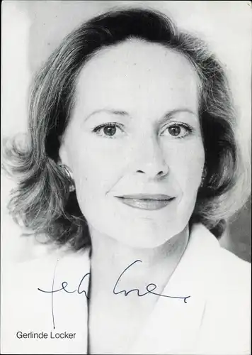 Ak Schauspielerin Gerlinde Locker, Portrait, Autogramm