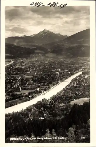 Ak Innsbruck in Tirol, Blick von der Hungerburg, Panorama, Serles