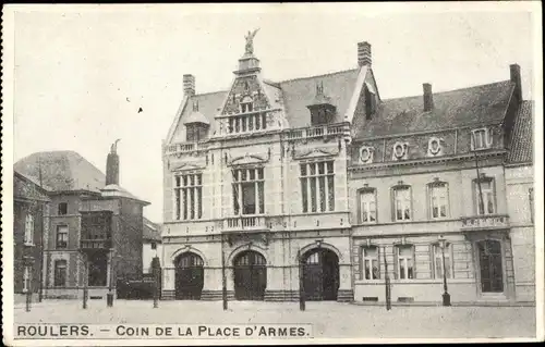 Ak Roeselare Roeselaere Rousselare Roulers Westflandern, Coin de la Place d'Armes