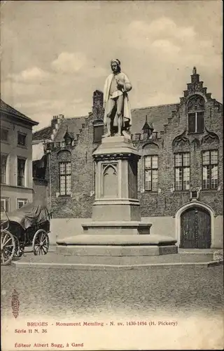 Ak Bruges Brügge Flandern Westflandern, Monument Memling