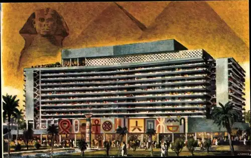 Künstler Ak Cairo Kairo Ägypten, Jewel of Egypt, Hotel, Pyramiden, Sphinx