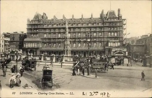 AK London City England, Bahnhof Charing-Cross