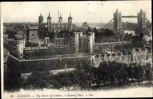 AK London City, Der Tower of London, Gesamtansicht