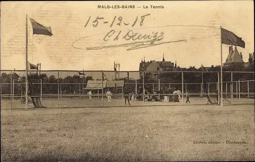 Ak Malo les Bains Dunkerque Nord, Le Tennis