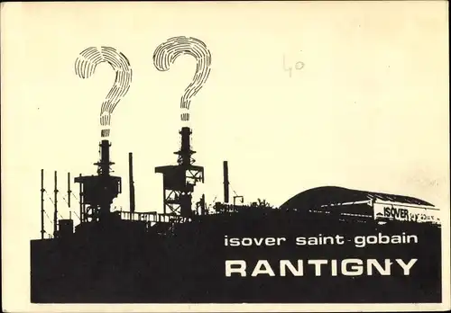 Ak Rantigny Oise, Isover Saint Gobain, Insulation spart Währungen für Frankreich