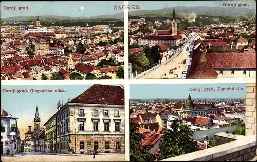 Ak Zagreb Kroatien, Totale, Gospodska Straße