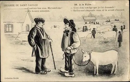 Ak Saint Saulge Nièvre, Legende von St. Saulge, auf der Messe