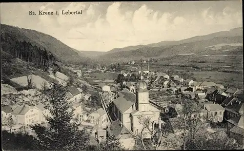 Ak Sainte Croix aux Mines Sankt Kreuz im Lebertal Elsass Haut Rhin, Gesamtansicht