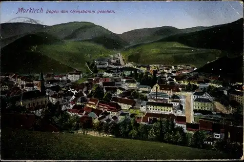 Ak Sainte Marie aux Mines Markirch Elsaß Haut Rhin, Gesamtansicht, Grenzkamm