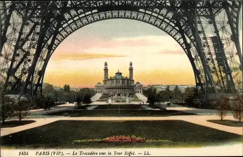 Ak Paris VII, Der Eiffelturm, Der Trocadero