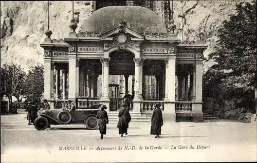 Ak Marseille Bouches du Rhône, Aufzüge Notre-Dame de la Garde