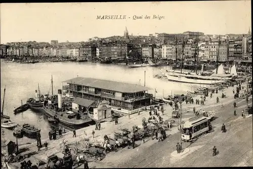 Ak Marseille Bouches du Rhône, Quai des Belges