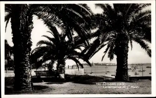 Ak Dinard Ille et Vilaine, La Palmeraie und St. Malo