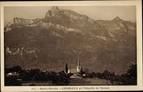 Ak Combloux Haute Savoie, Stadt und die Aiguille de Varens