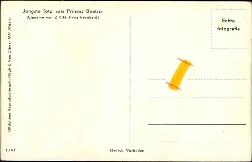 Ak Prinzessin Beatrix der Niederlande, Kinderbett, Teddy