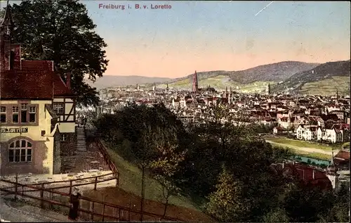 Ak Freiburg im Breisgau, Gesamtansicht, Loretto