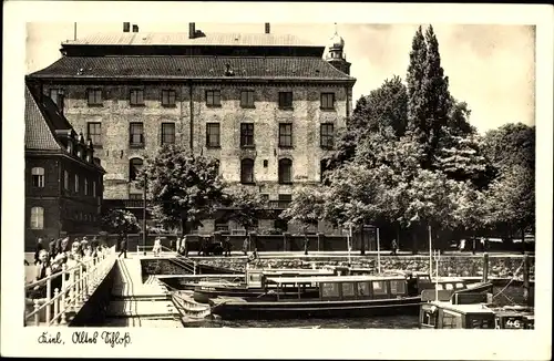 Ak Kiel in Schleswig Holstein, Altes Schloss, Boote