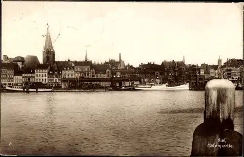 Ak Kiel in Schleswig Holstein, Hafen, Ortsansicht, Kirche