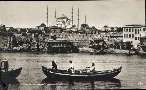 Ak Konstantinopel Istanbul Türkei, Sultan-Ahmed-Moschee, Ruderboot
