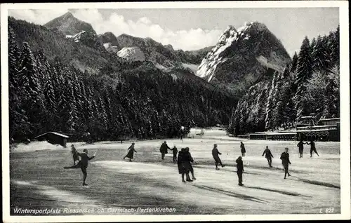 Ak Garmisch Partenkirchen in Oberbayern, Wintersportplatz Riessersee, IV. Olympische Winterspiele