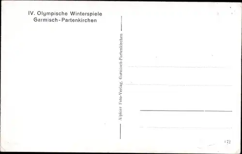 Ak Garmisch Partenkirchen in Oberbayern, Wintersportplatz Riessersee, IV. Olympische Winterspiele