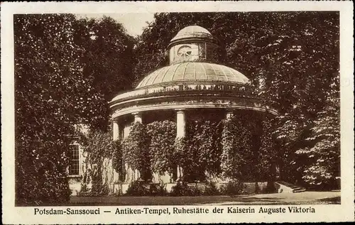 Ak Potsdam, Schloss Sanssouci, Antiken-Tempel, Ruhestätte Kaiserin Auguste Viktoria