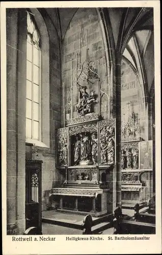 Ak Rottweil am Neckar, Heiligkreuz-Kirche, St. Batholomäusaltar