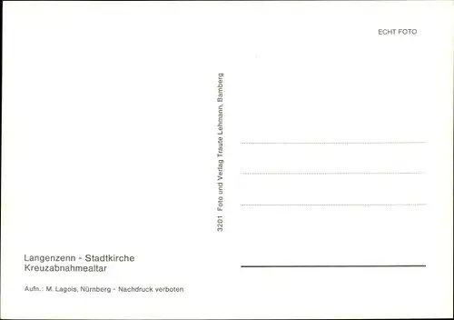 Ak Langenzenn in Mittelfranken, Stadtkirche, Kreuzabnahmealtar