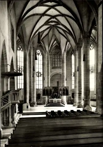 Ak Weißenburg in Mittelfranken Bayern, St. Andreaskirche, 1327, Innenraum