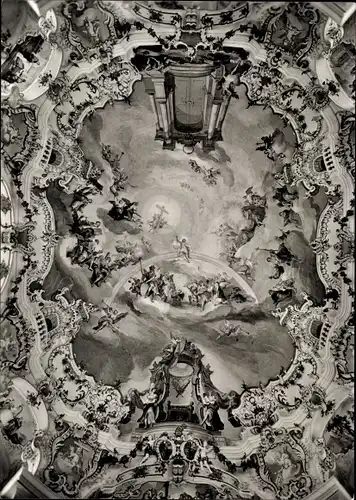 Ak Wies Steingaden in Oberbayern, Wieskirche, Wallfahrtskirche Wies, Deckenfresko