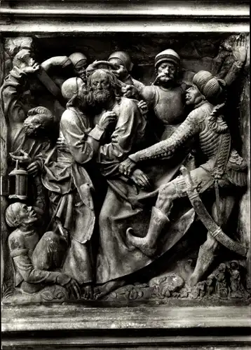 Ak Nürnberg in Mittelfranken, St. Sebalduskirche, Abendmahl, Volckhammer-Relief, Veit Stoß, 1499