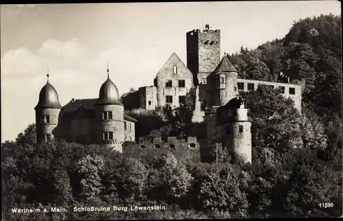 Ak Wertheim am Main, Schlossruine Burg Löwenstein