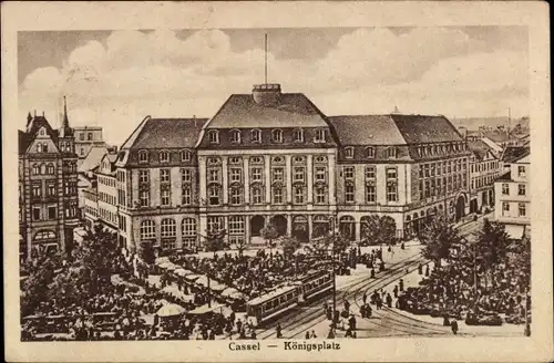 Ak Kassel in Hessen, Königsplatz, Straßenbahn