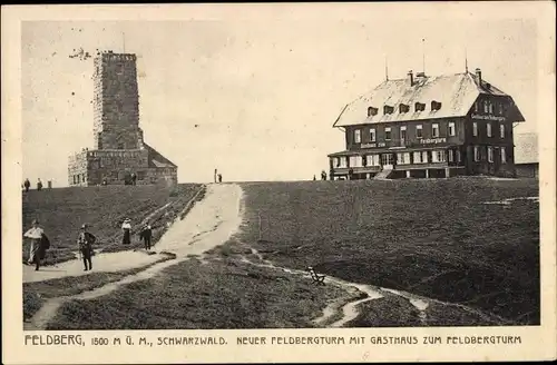 Ak Feldberg im Schwarzwald, Neuer Feldbergturm, Gasthaus zum Feldbergturm