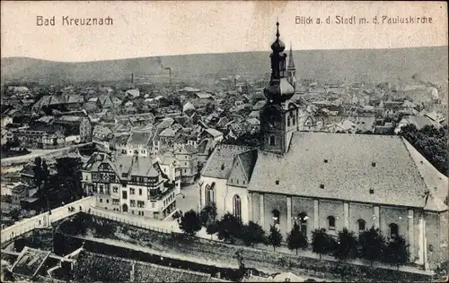 Ak Bad Kreuznach an der Nahe, Gesamtansicht, Pauluskirche