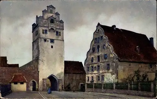 Ak Dinkelsbühl in Mittelfranken, Nenke und Ostermaier Serie 149 Nr. 2774, Nördlinger Tor, Stadtmühle