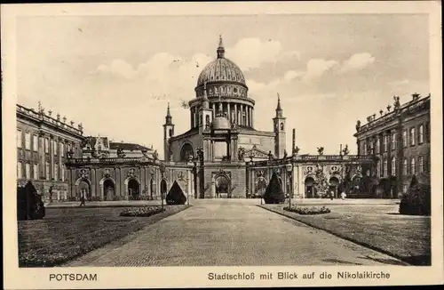 Ak Potsdam, Stadtschloss, Nikolaikirche