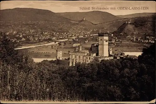 Ak Stolzenfels Koblenz am Rhein, Schloss, Ober-Lahnstein, Panorama