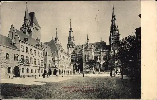 Ak Aachen, Chorusplatz, Rathaus, Verwaltungsgebäude