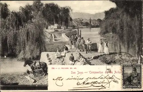 Ak San Juan Argentinien, Partie an den Schleusentoren