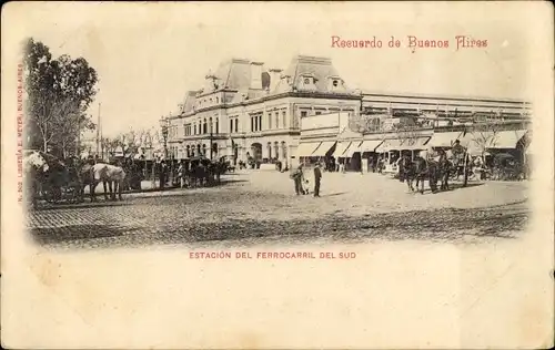 Ak Buenos Aires Argentinien, La estación terminal de Ferrocarril del Sud