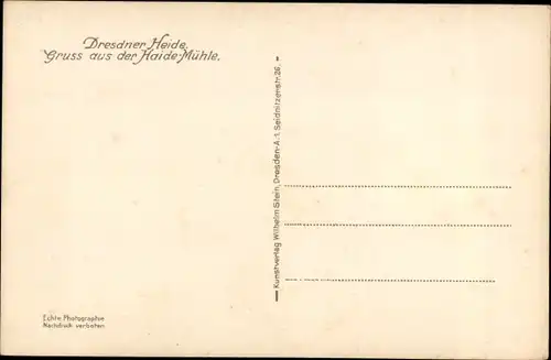 Ak Dresden Langebrück, Dresdner Heide, Heidemühle, Haidemühle, Autobus