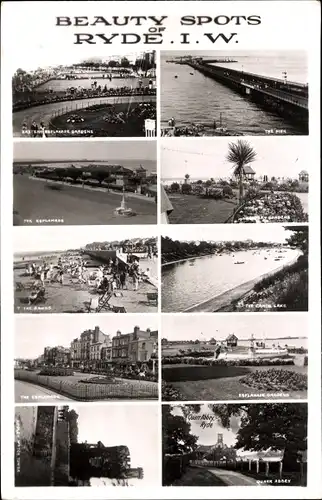 Ak Ryde Isle of Wight England, Strand, Promenade, Brücke